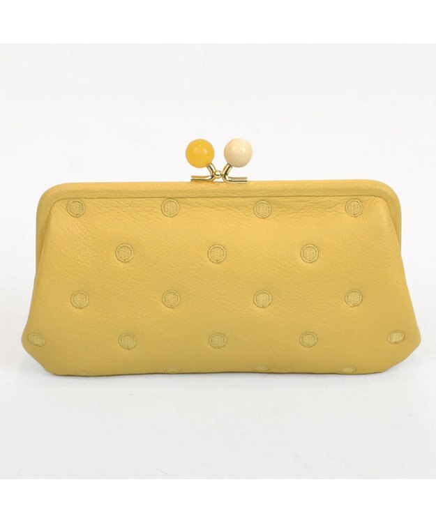 UNBILLION ペルケ perche / アクリル玉がま口長財布 イエロードット