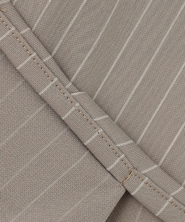 ANY カシュクールTシャツ ベージュストライプ