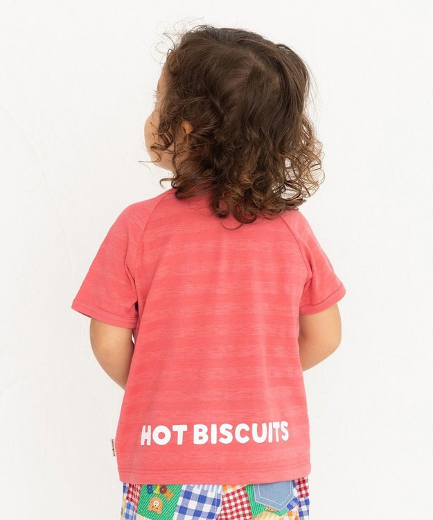 MIKI HOUSE HOT BISCUITS 【80-120cm】 顔ドン 半袖Tシャツ 赤
