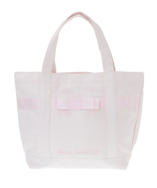 Maison de FLEUR ピンクマニアマルチポケット帆布トートSバッグ Pink