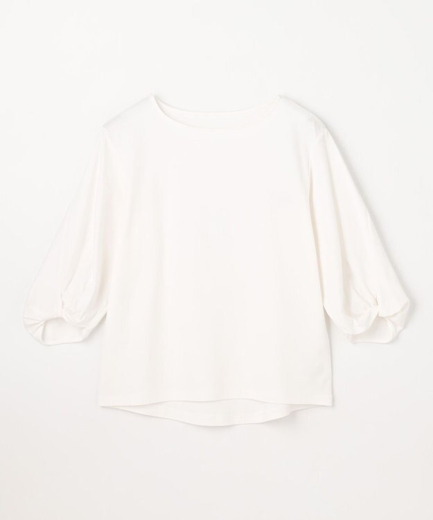 ANY 【WEB限定】シルケットスムースツイストスリーブカットソー オフホワイト