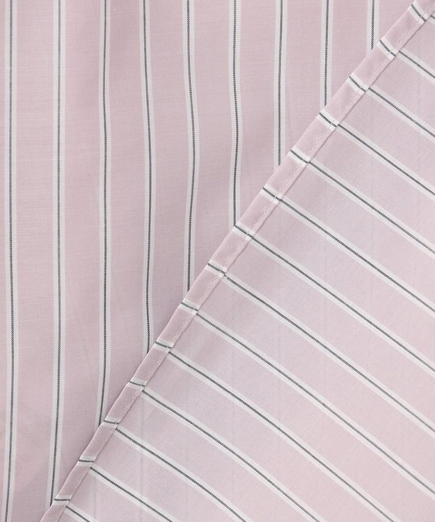 ANY SIS 【洗える】スキッパーイージー シャツ ピンクストライプ