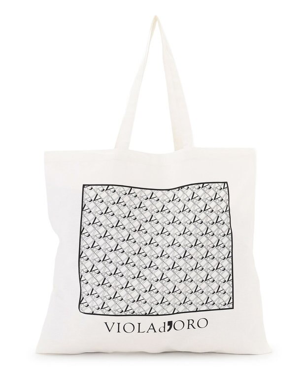 23区 VIOLAd'ORO ラフィアシート レザーコンビ ワンハンドルバッグ ベージュ系