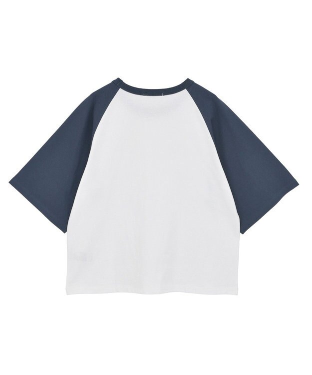 AMERICAN HOLIC ラグラン配色7分袖プルオーバー Ivory