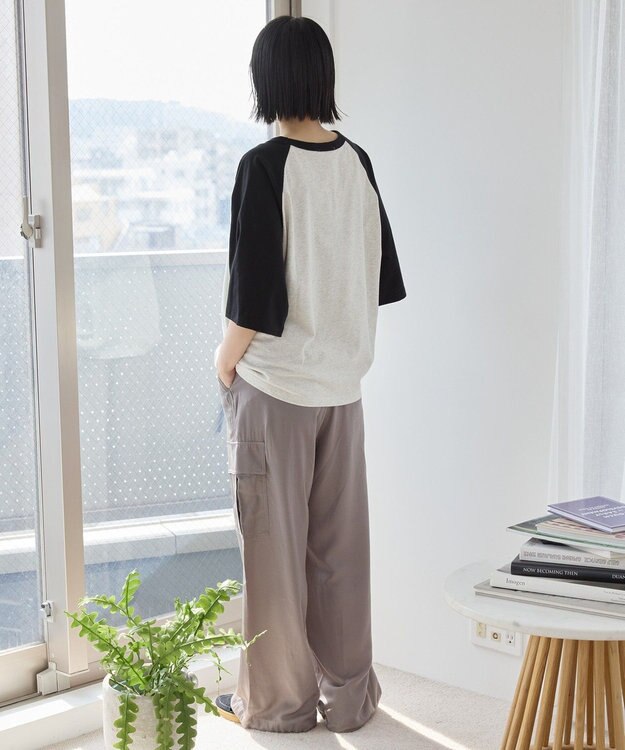 AMERICAN HOLIC ラグラン配色7分袖プルオーバー Oatmeal