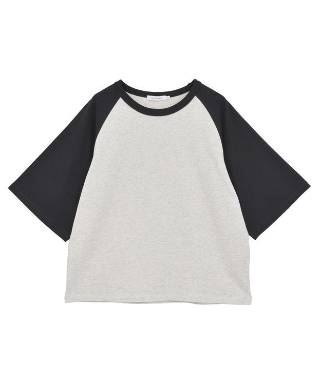 AMERICAN HOLIC ラグラン配色7分袖プルオーバー Oatmeal