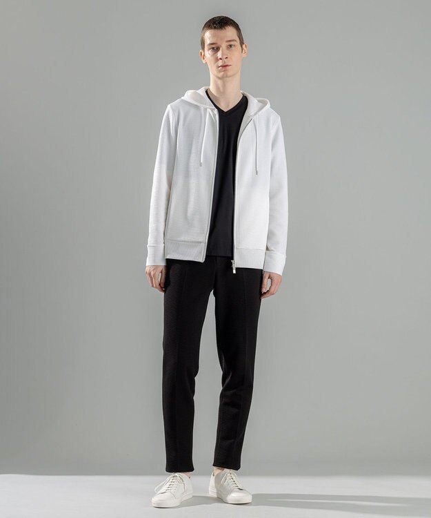 JOSEPH HOMME 新色追加【オリジナル素材/シワになりにくい】ライトタックジャージー ジップアップパーカー ホワイト系