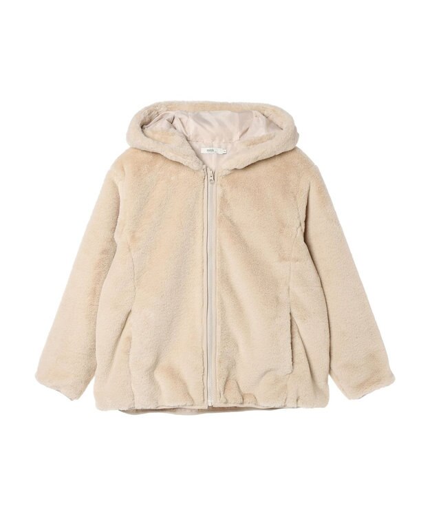 earth music&ecology マルチウェイマウンテンパーカー（ファー） Beige