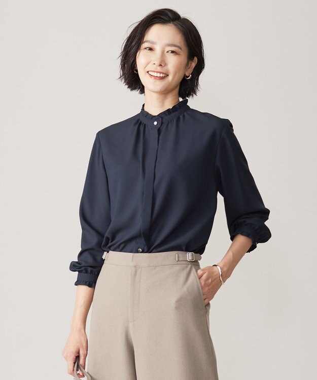 【洗える】ヌーディスバックサテン フリル襟 ブラウス / J.PRESS LADIES L | ファッション通販 【公式通販】オンワード・クローゼット