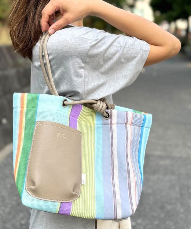 ROOTOTE 1084【手洗い可能】SC.デリ.ストライプ.ウエッファ-B 01：サックス