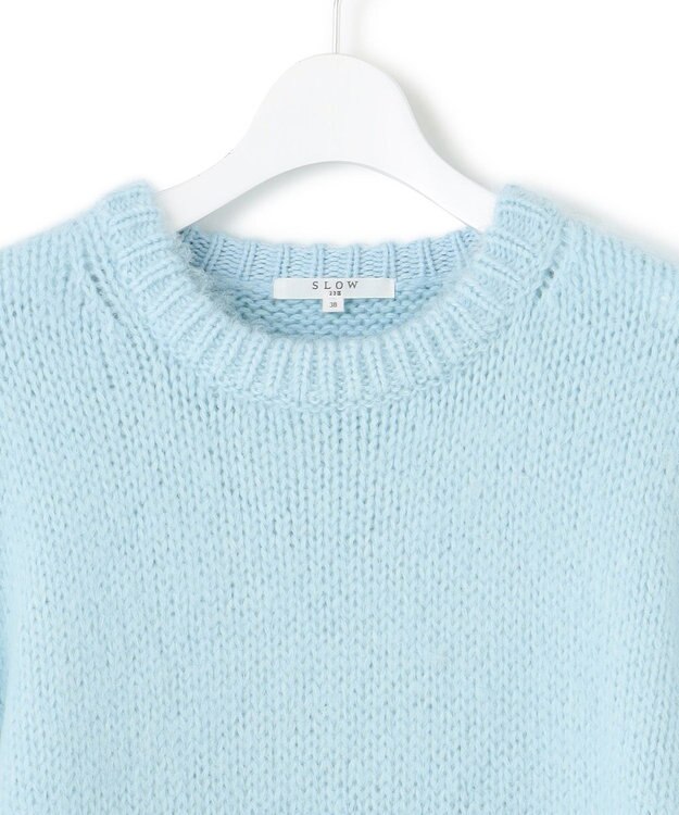 23区 L 【SLOW/一部店舗限定】チャンキーモヘヤ ニット サックスブルー系