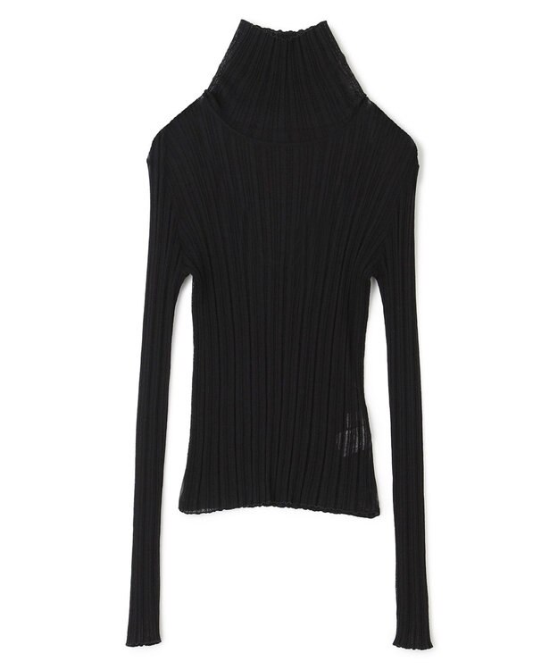 uncrave シアーニット タートルネック トップス（uncrave WHITE） ブラック