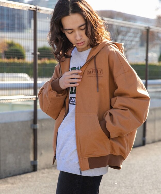 WEGO フードブルゾン ブラウン