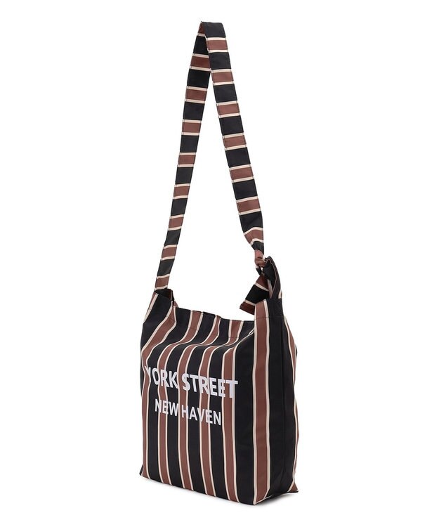 J.PRESS YORK STREET 【UNISEX】ストライプ ショルダーバック ブラック系1