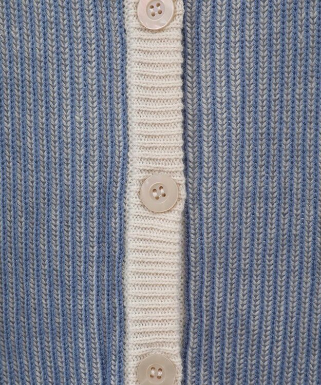 Green Parks 配色リブドッキングチュニック Blue