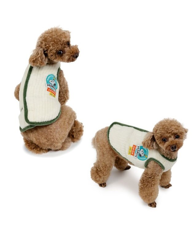 PET PARADISE スヌーピー キルト リバーシブル ベスト 《グリーン》 小型犬 グリーン✕ホワイト