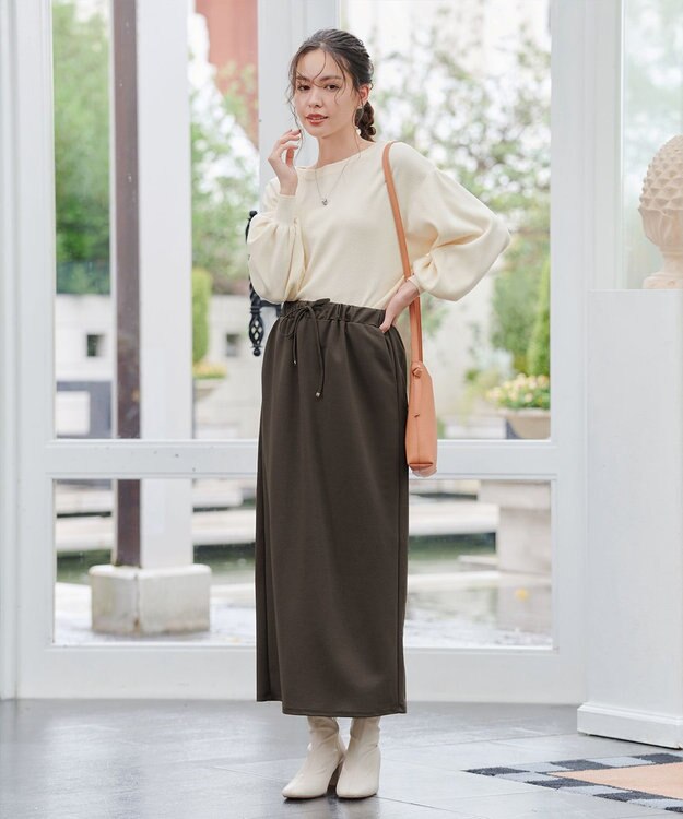 Tiaclasse 【安田美沙子さん着用・新色追加・洗える】ボリュームパフスリーブニット オフホワイト