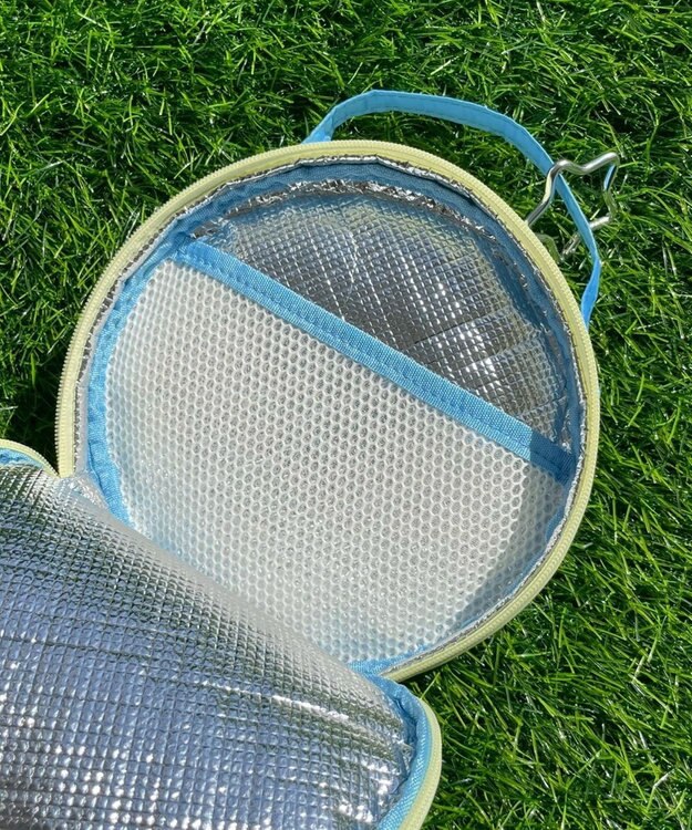 WEGO 配色サークルポーチ ライトイエロー