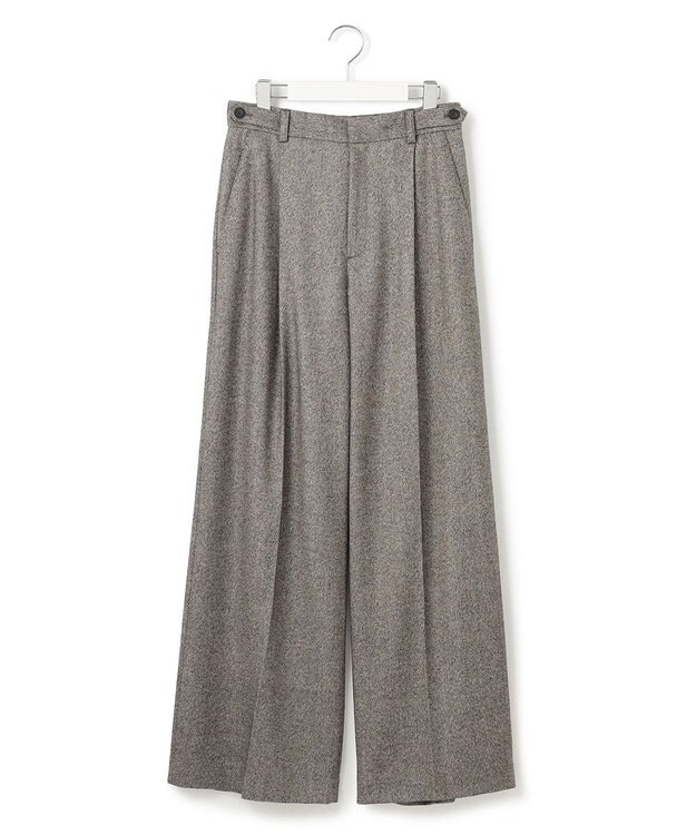 23区 S ラメミックスツイード タック ワイド パンツ モノトーン系