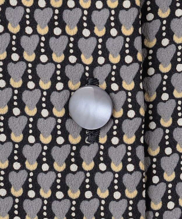 自由区 L 【洗える】ジオメトリックハートプリント ワンピース グレー系