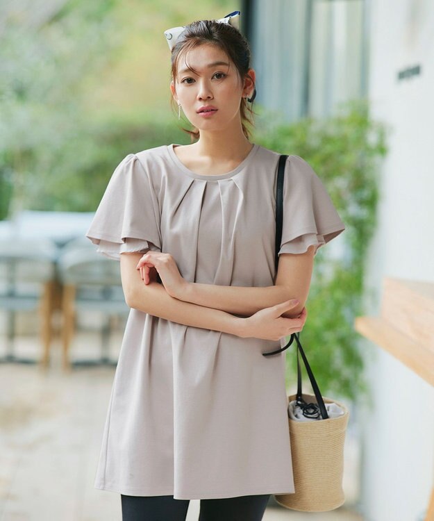 Tiaclasse シリンダーかごショルダーバッグ ベージュ