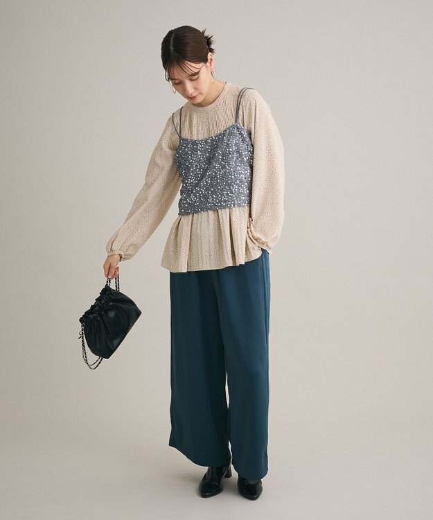 Green Parks スパンコールキャミビスチェ Gray