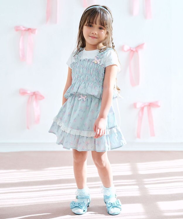 ANY KIDS キラキラお花カチューシャ サックスブルー