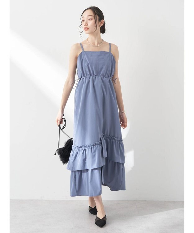 earth music&ecology ドロストティアードキャミワンピース Blue