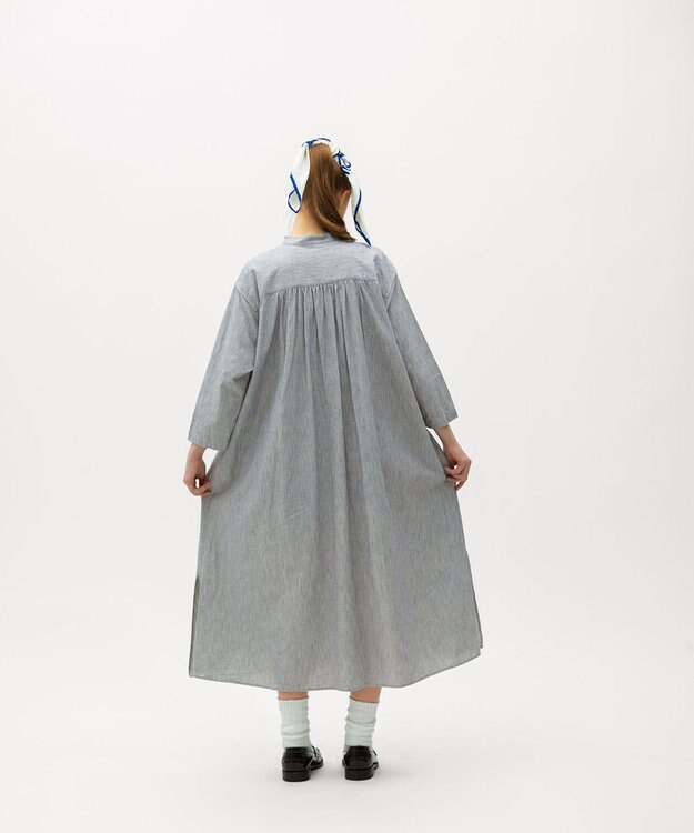 LENO LIGHT HICKORY ONE PIECE / ヒッコリーシャツワンピース WHITE STRIPE