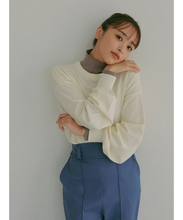 Green Parks ■ＡＪＵＧＡ．×ＧＰ　レイヤードハイネックニット Ivory