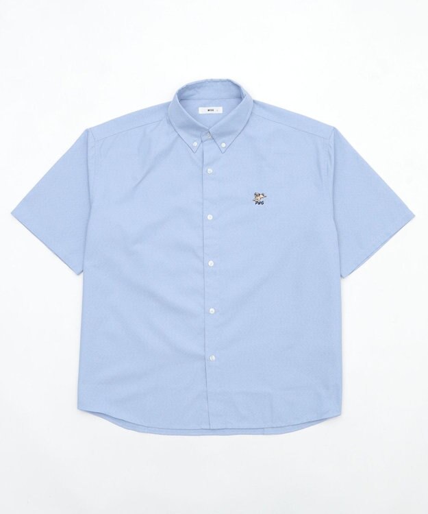 WEGO 【ユニセックス着用ITEM/MLサイズ展開】オックスフォードワンポイントシャツ（SS） サックス