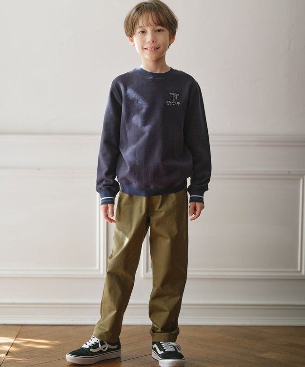 J.PRESS KIDS 【100-130cm】J. レジメンストライプ ロゴ トレーナー ネイビー系