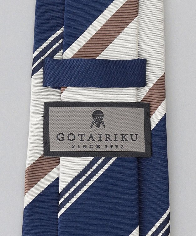 GOTAIRIKU GOTAIRIKU別注【日本製】シルク ネクタイ_ストライプ ベージュ系1