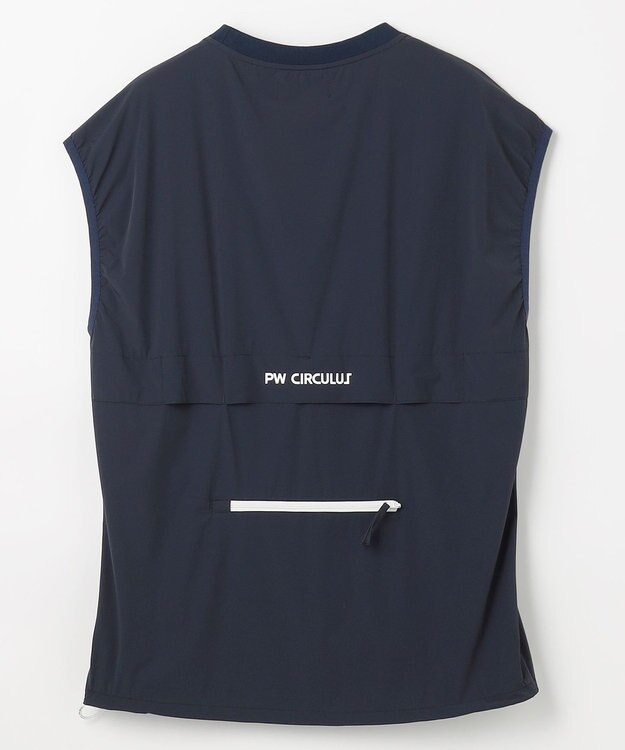 PW CIRCULUS 【撥水加工 / 小さくまとまる】【UNISEX】オーバーサイズ パッカブルベスト ゴルフウェア メンズ レディース ネイビー系