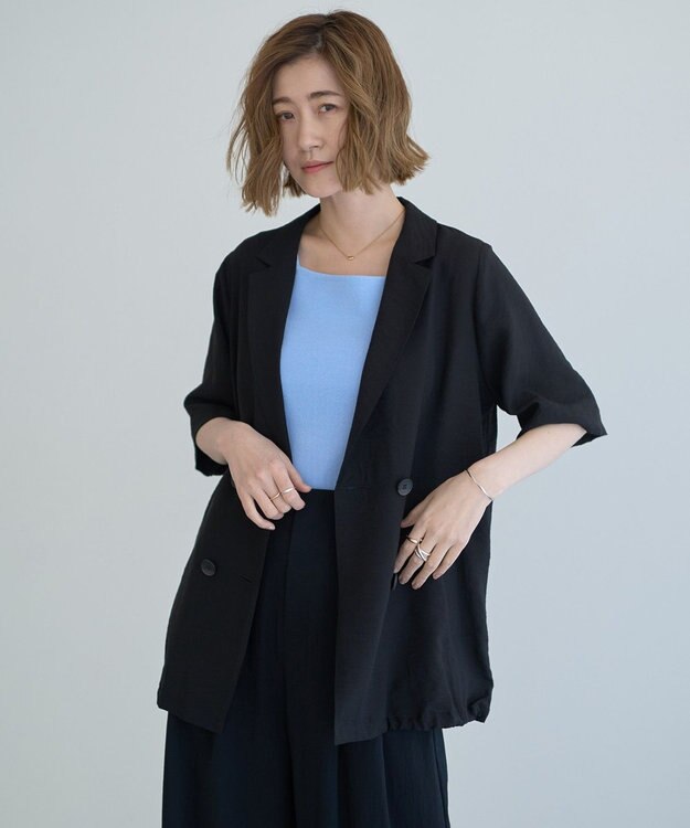 YECCA VECCA ハーフスリーブライトジャケット Black