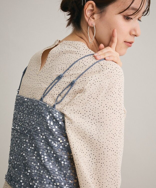 Green Parks スパンコールキャミビスチェ Gray