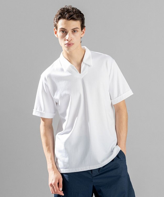 JOSEPH HOMME コットンナイロンテリー　スキッパー ホワイト系