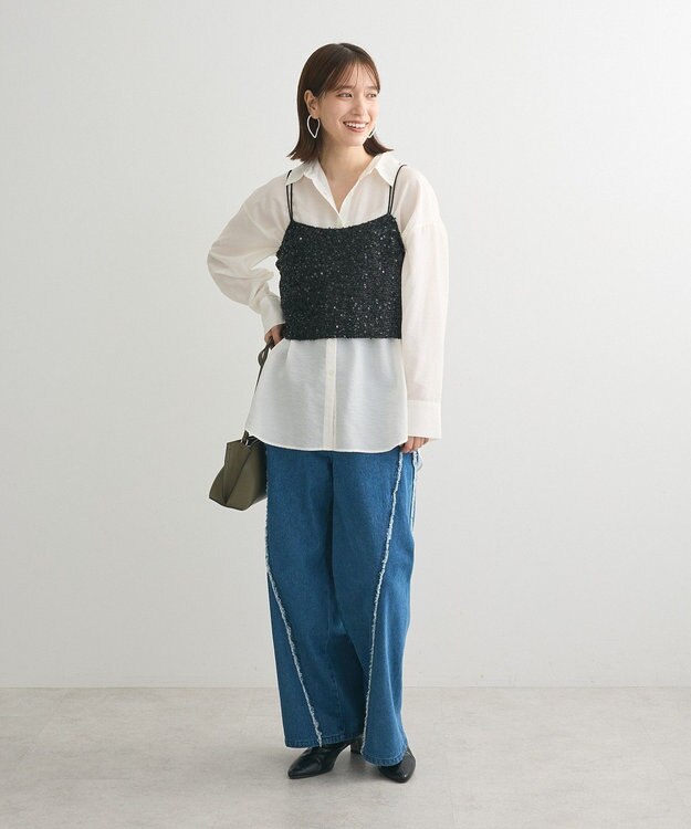 Green Parks スパンコールキャミビスチェ Gray