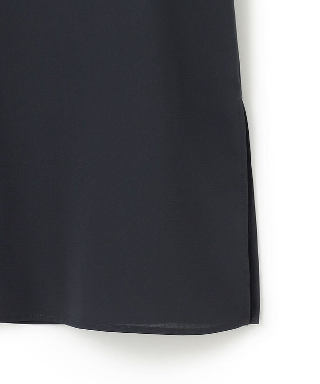 ICB 【接触冷感・UVケア・速乾・洗える】BackSatinAmunzen バンドカラーチュニックブラウス ネイビー系