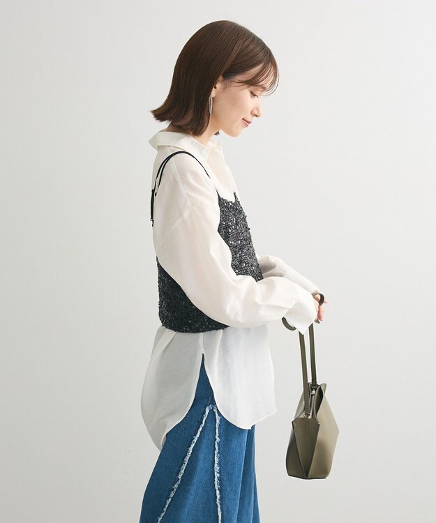 Green Parks スパンコールキャミビスチェ Gray