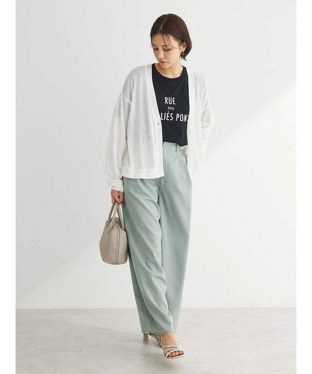 Green Parks Ｖネックシアーカットカーディガン Off White