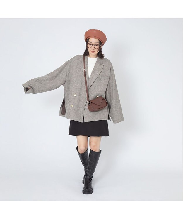 林八百吉商店 un chapeau  エコレザーベレー オレンジ