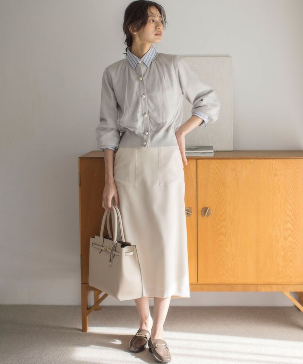 組曲 【WEB限定】オシャクロスタイト スカート アイボリー系