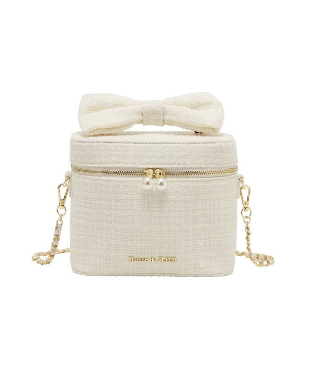Maison de FLEUR ツイードキューブショルダーバッグ Ivory