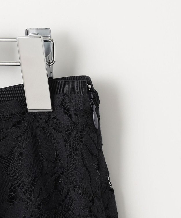 自由区 【XSサイズ～/洗える/セット可】フラワーコードレース レーススカート ネイビー系