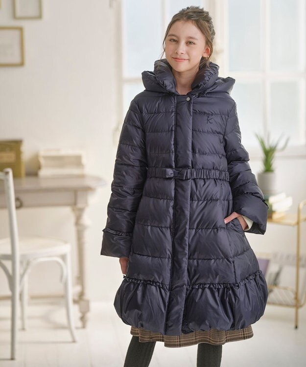 オンワード 組曲 ダウン コート 150 ネイビー 150-170㎝】ロング ダウンコート / 組曲 KIDS | ファッション