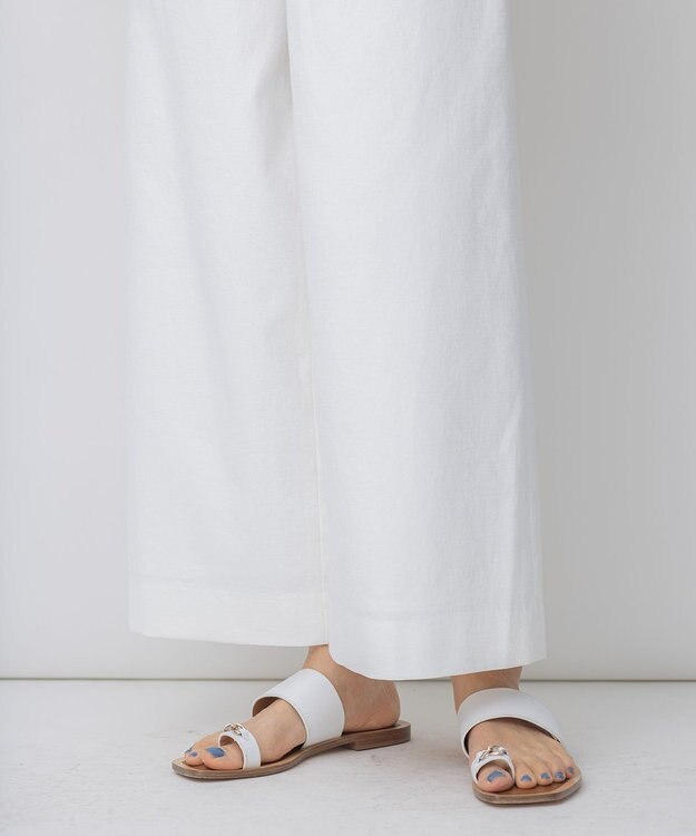 自由区 【接触冷感・吸水速乾・UVカット】パーフェクトパンツ ワイド ホワイト系