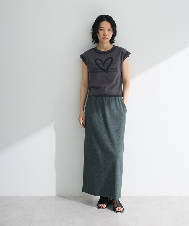 Green Parks ・ｓｗｉｎｇ　ｂｙ　ハートロゴフレンチＴＥＥ Charcoal Gray