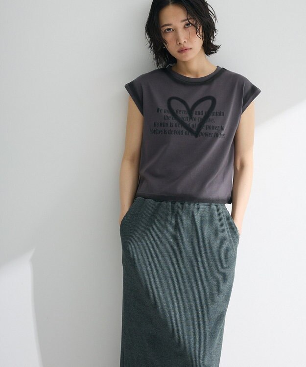 Green Parks ・ｓｗｉｎｇ　ｂｙ　ハートロゴフレンチＴＥＥ Charcoal Gray