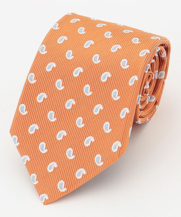 J.PRESS MEN ヴィンテージジャガード/ペイズリー柄 ネクタイ オレンジ系8